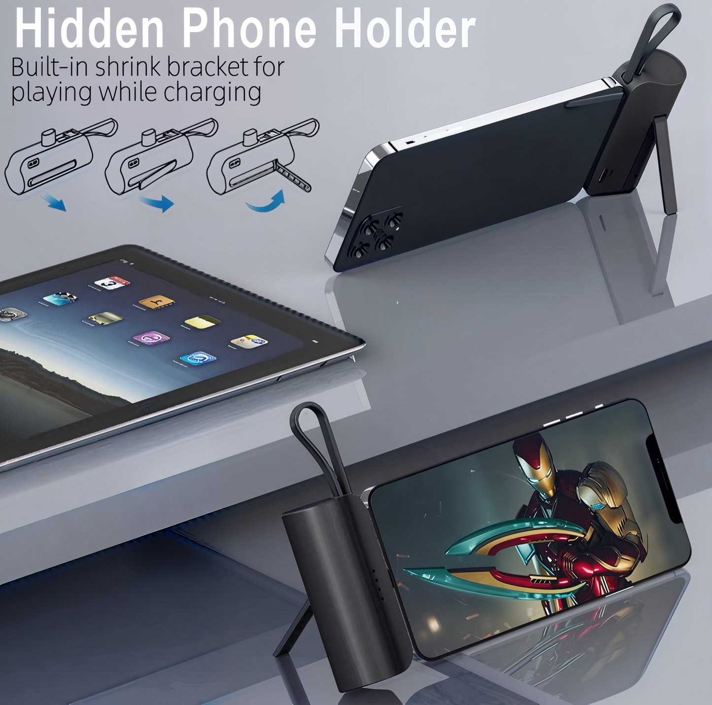 Mini Powerbank 2 en 1 ultra rapide (5000mAh)