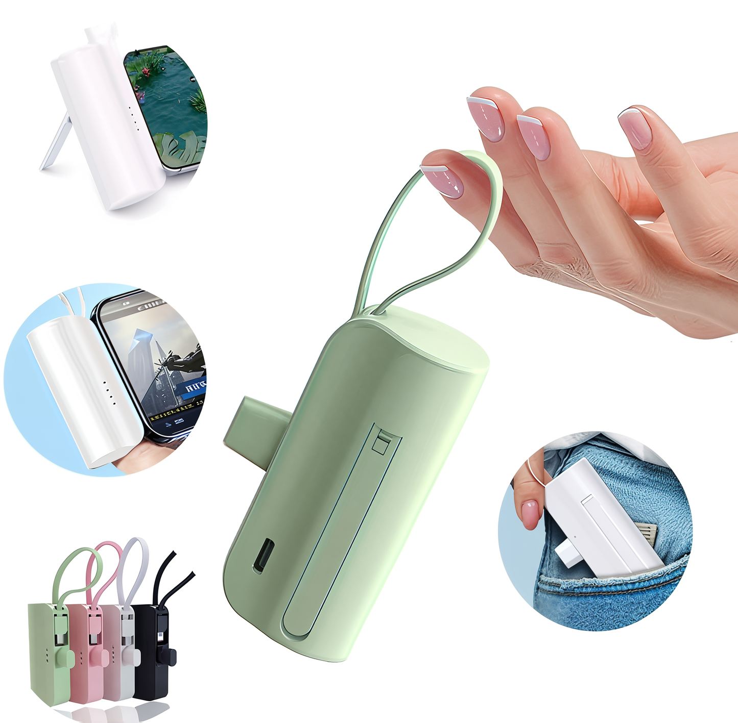 Mini Powerbank 2 en 1 ultra rapide (5000mAh)