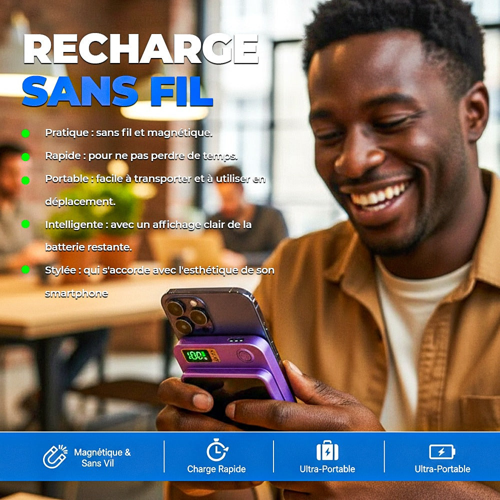 Chargeur rapide 22.5W 10000mAh sans fil magnétique pour Iphones